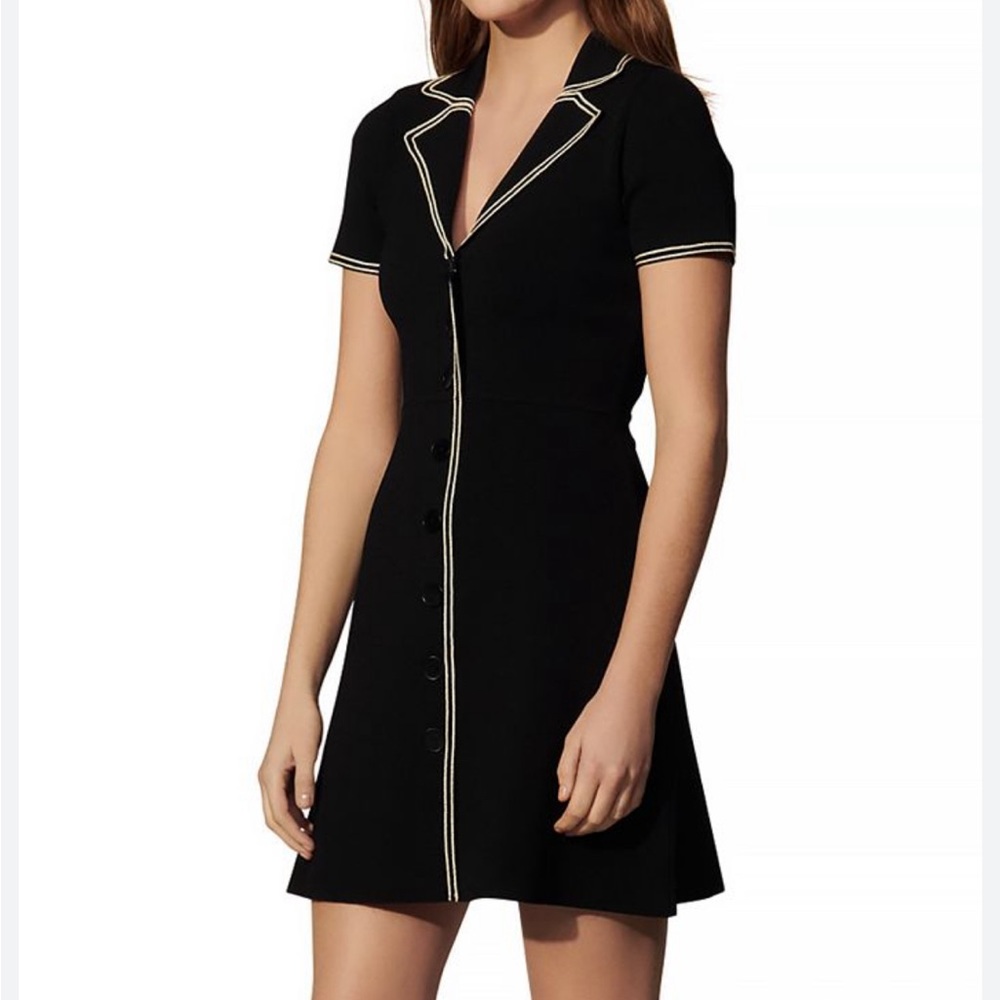 Black Sandro mini dress with white detailing